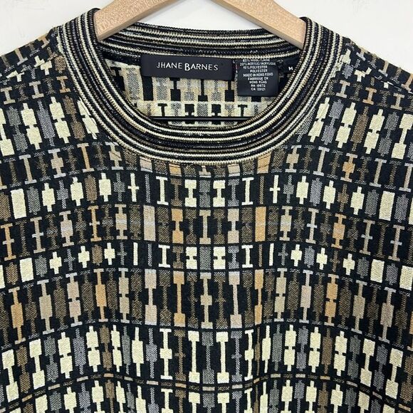 Vintage Jhane Barnes 80s 3D Geometric Coogi Wool Blend Textured Sweater Mens Med - Picture 3 of 8